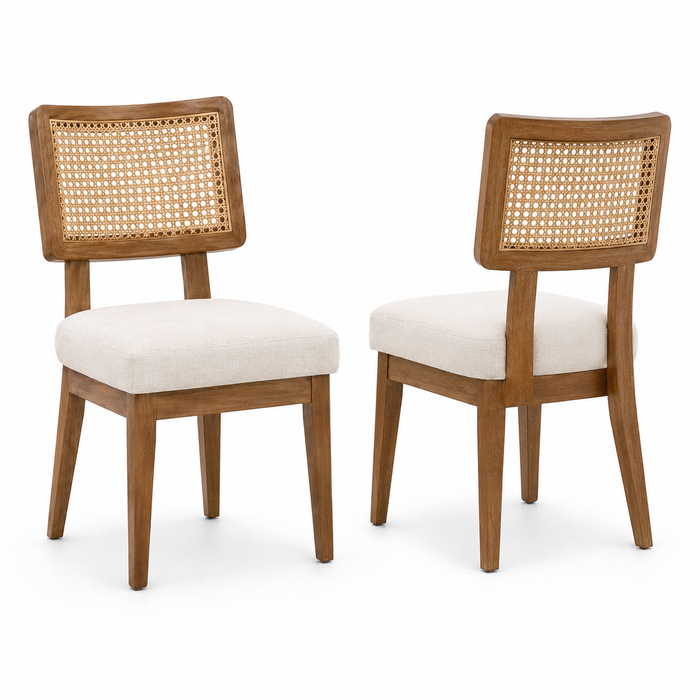 Cane Back Dining Chairs, Set of 2