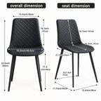 Quilted Faux Leather Dining Chairs, Set of 4 - dimensions