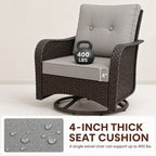 Outdoor Swivel Rocking Chairs, Set of 2 - dimensions
