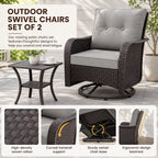 Outdoor Swivel Rocking Chairs, Set of 2 - details
