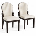 Arched Solid Wood Dining Chairs, Set of 2