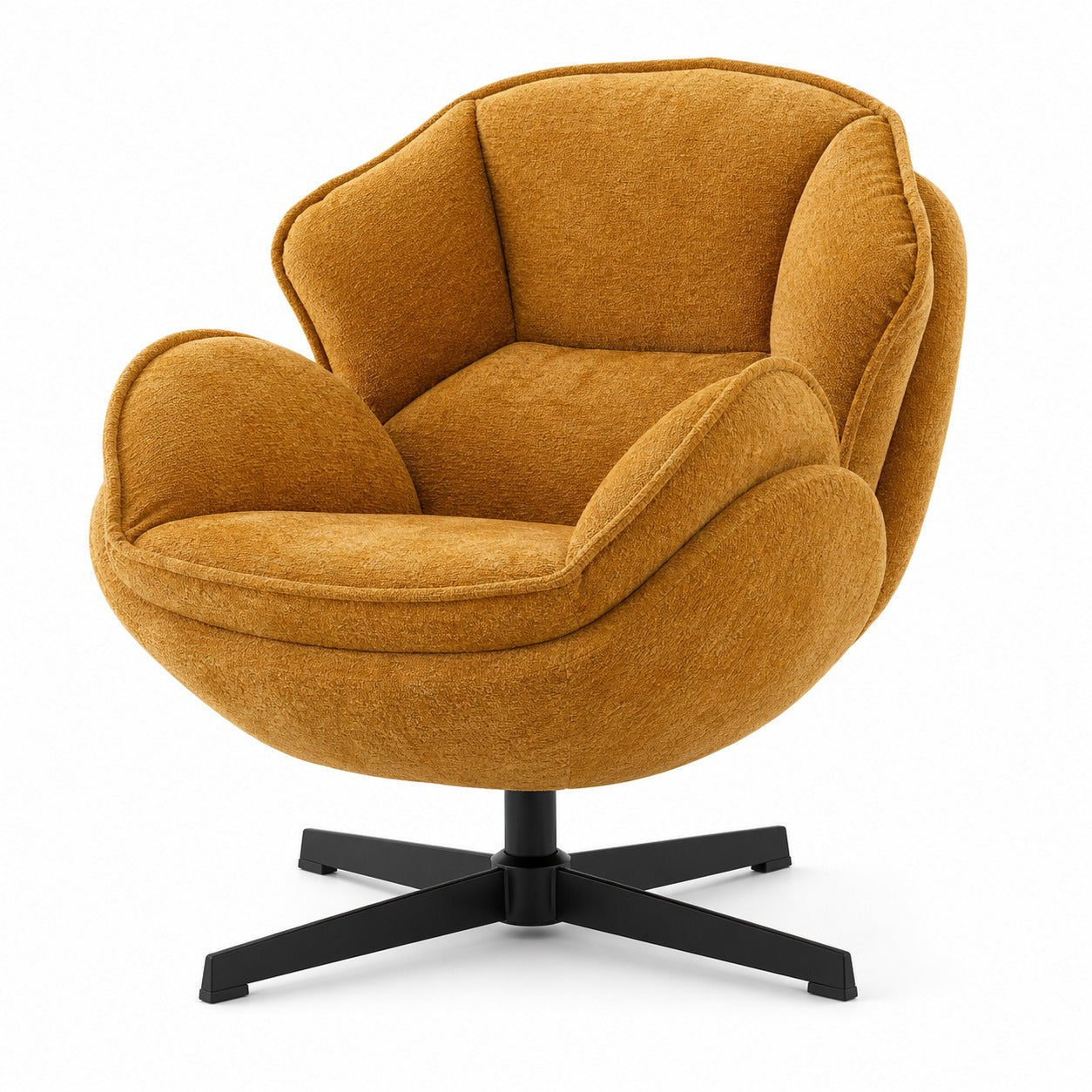 Tufted Swivel Recliner Lounge Chair - Mustard