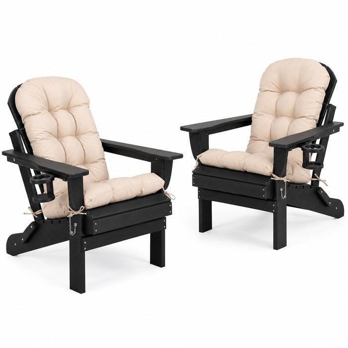 Folding Outdoor Adirondack Chairs, Set of 2