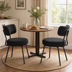 Curved Boucle Dining Chairs, Set of 2 - lifestyle