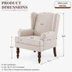 Wingback Reading Chair - dimensions