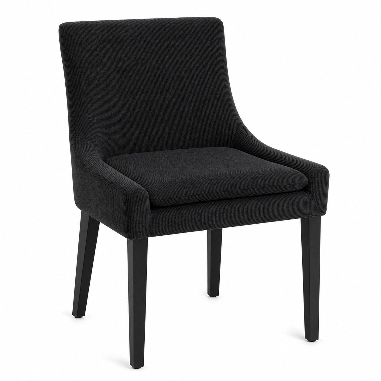 Soft Upholstered Dining Chairs, Set of 2 - Black