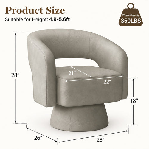 360 Swivel Barrel Chair - dimensions