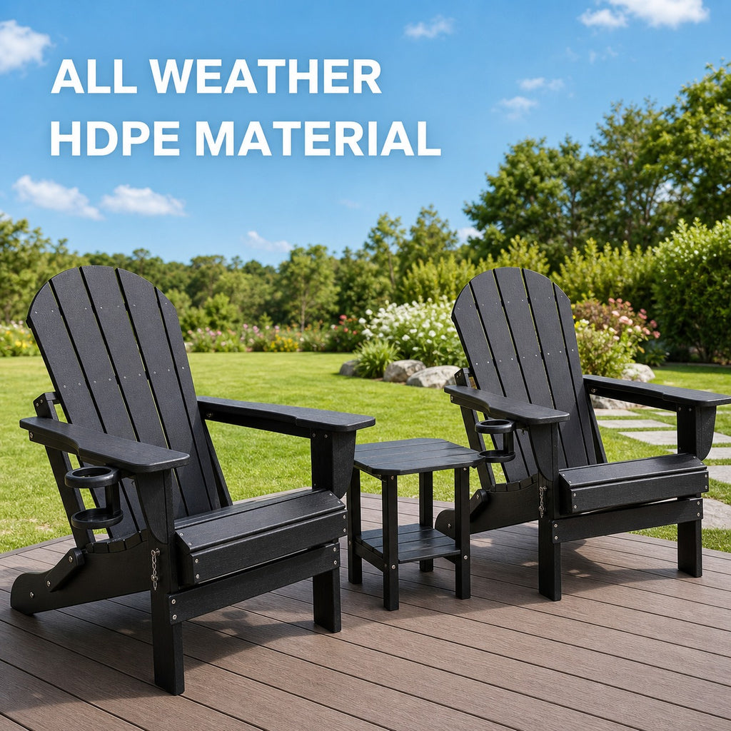 Folding Outdoor Adirondack Chairs, Set of 2 - details