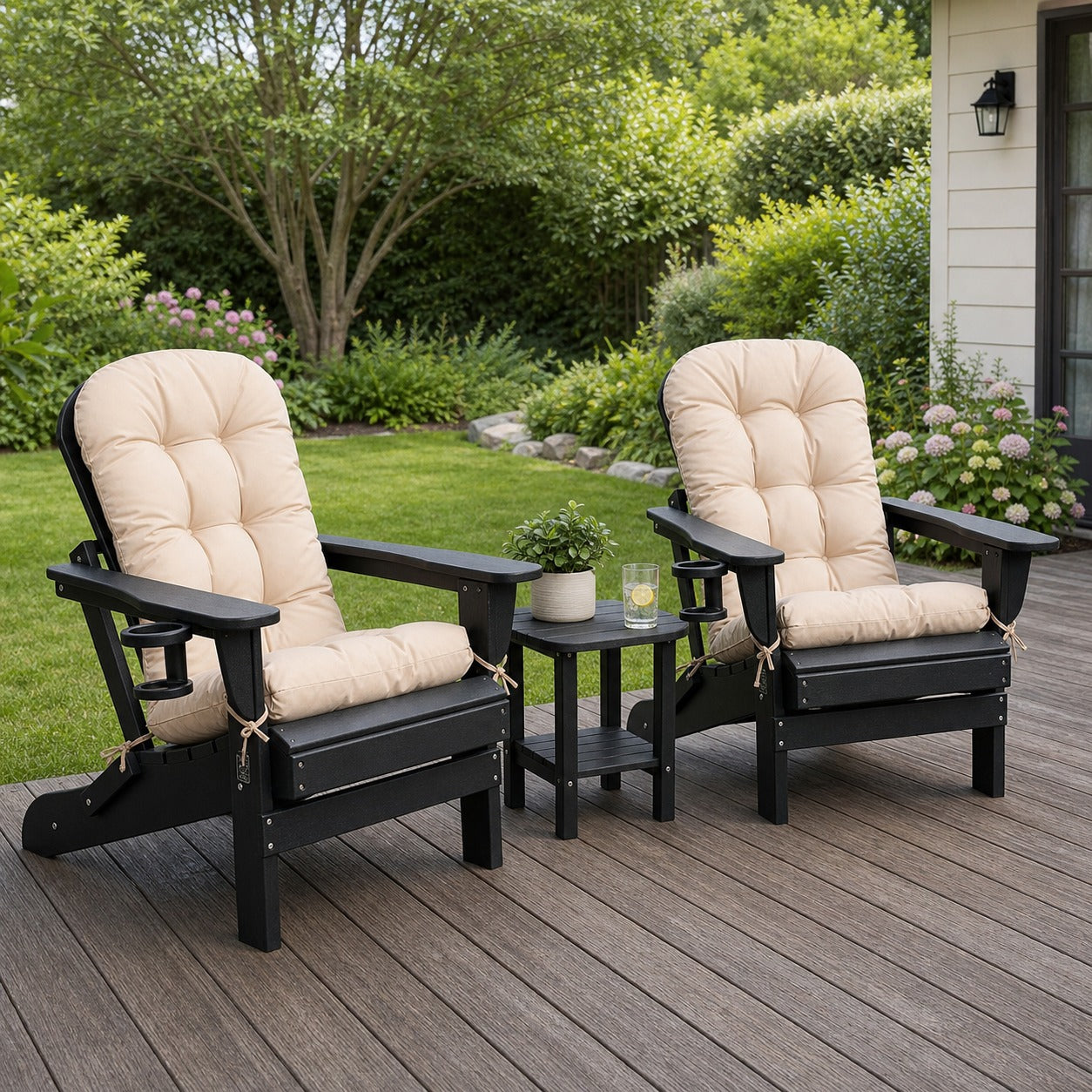Folding Outdoor Adirondack Chairs, Set of 2 - lifestyle