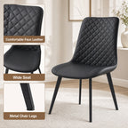 Quilted Faux Leather Dining Chairs, Set of 4 - details