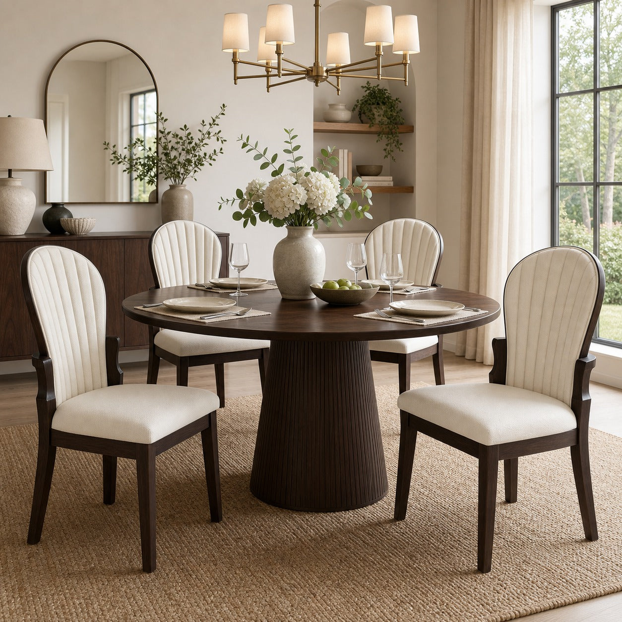 Arched Solid Wood Dining Chairs, Set of 2 - lifestyle