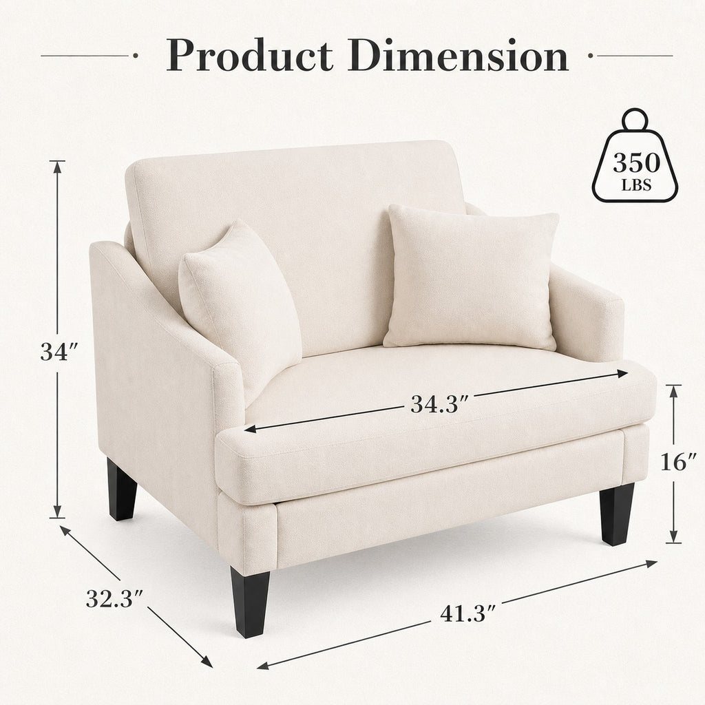 Oversized Upholstered Accent Chair - dimensions