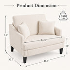 Oversized Upholstered Accent Chair - dimensions