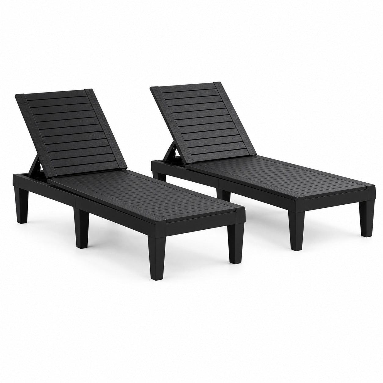 Adjustable Outdoor Chaise Lounges, Set of 2
