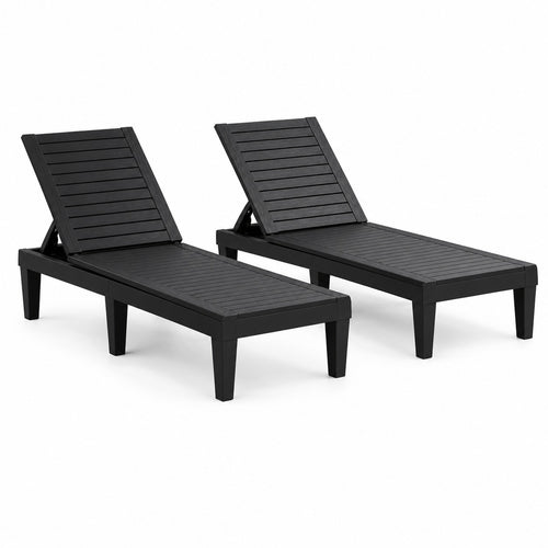 Adjustable Outdoor Chaise Lounges, Set of 2