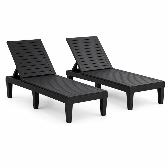 Adjustable Outdoor Chaise Lounges, Set of 2