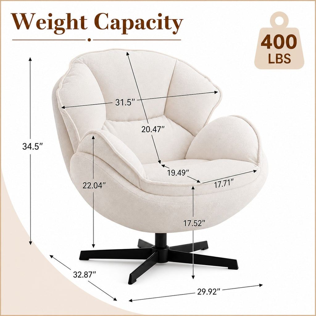 Tufted Swivel Recliner Lounge Chair - dimensions