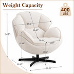 Tufted Swivel Recliner Lounge Chair - dimensions