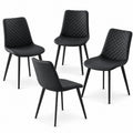 Quilted Faux Leather Dining Chairs, Set of 4