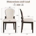 Arched Solid Wood Dining Chairs, Set of 2 - dimensions