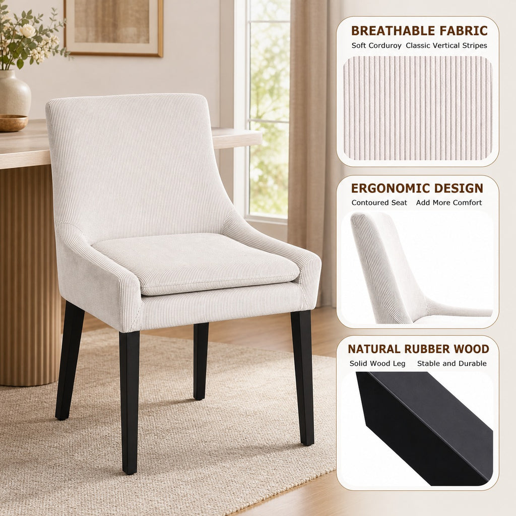Soft Upholstered Dining Chairs, Set of 2 - details