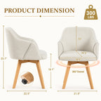360 Swivel Dining Armchairs, Set of 2 - dimensions